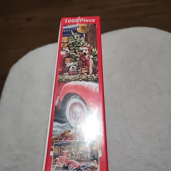 Christmas Pups 1000 Piece Jigsaw Puzzle - Red - Picture 2 of 2